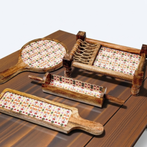 Handcrafted Khatiya Platter Set - 4-Piece
