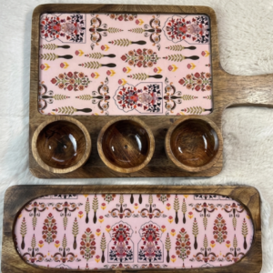 Tray with 3 bow & appetizer tray