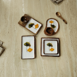 Round tray with dipper bowl
