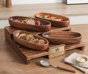 premium-wooden-boat-shaped-serving-bowls-with-tiered-stand-rustic-acacia-wood-appetizer-platter-charcuterie-display-set